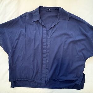 Monrow Indigo Button-Up Shirt - like new, never worn